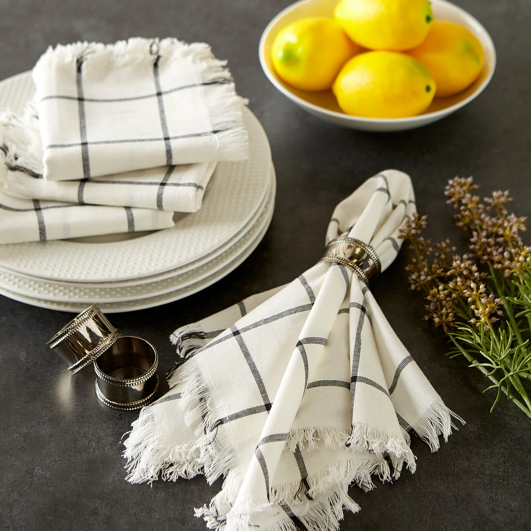 DII Basic Check Fringed Napkin (Set of 6) 8 DII Basic Check Fringed Napkin (Set of 6) - Image 6