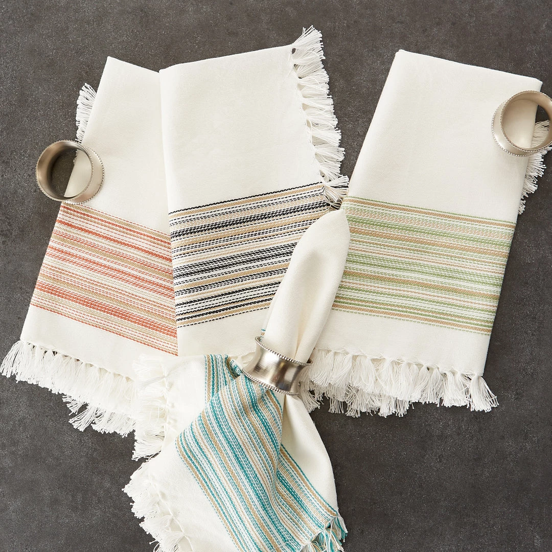 DII Fringed Stripe Napkin (Set of 6) 5 DII Fringed Stripe Napkin (Set of 6) - Image 3